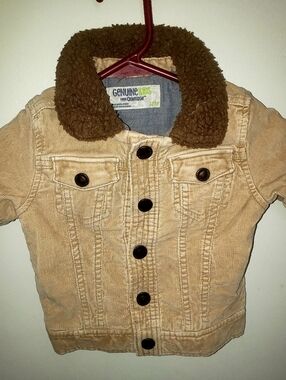 OshKosh B'gosh Tan Corduroy Jacket with Brown Sherpa Collar - Kids - 12m